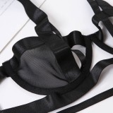 Sexy Black Bandage Bra And Panty Galter Lingerie Set