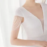 Summer Elegant White V Neck Tassels Short Sleeve Sequins Stripe Mermaid Evening Dress