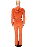 Winter Orange Three Piece Pants Set Hoody Tracksuit