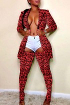 Costume blazer deux pièces sexy à imprimé léopard printanier