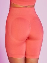 Pantaloncini fitness sportivi rosa ad alta attesa per allenamento magro da palestra all'ingrosso abbigliamento da yoga