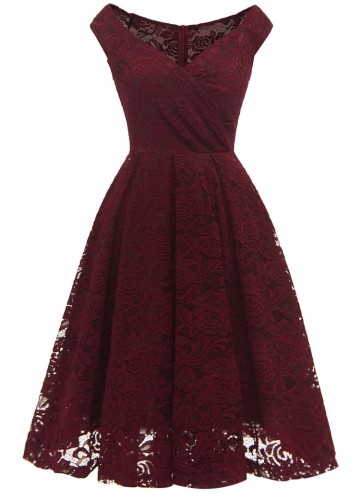 Летнее элегантное бордовое кружевное винтажное праздничное платье с открытыми плечами
