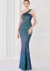 Spring Elegant Bling Bling Green Sequins One Shoulder Sleeveless Mermaid Formal Cocktail Evening Dress