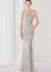 Spring Elegant Bling Bling Silver Sequins One Shoulder Sleeveless Mermaid Formal Cocktail Evening Dress