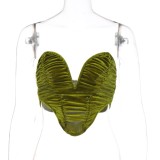 Spring Sexy Green Sweet Heart Top Vest