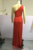 Summer Elegant Red Contrast Sequins Slit Long Dress