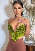 Spring Sexy Green Sweet Heart Top Chaleco