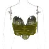 Spring Sexy Green Sweet Heart Top Vest