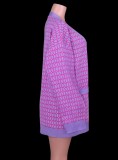 Women Spring Purple Button V-neck Fashion Casual Loose Fake Pocket Cardigan Sweater