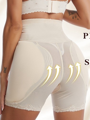 Beige Butt Lifter Slimming Control Shapewear mit hoher Taille
