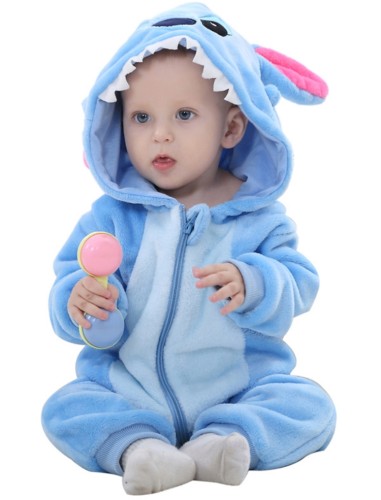 Costume d'animal d'hiver pour bébé garçon Zipper Fleece Hoody Barboteuse à manches longues