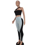 Summer Sexy Black Cut Out Short Sleeve Top And Pant Wholesale 2 Piece Outfits