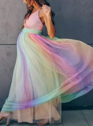 Летнее элегантное сетчатое платье без рукавов с длинным рукавом для фотосъемки с галстуком и краской, длинное платье для беременных