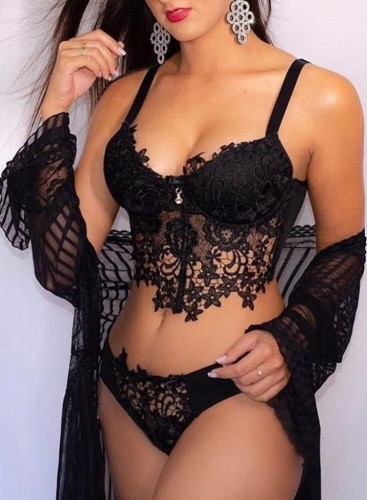 Tweedelige sexy lingerieset met zwart kant voor dames