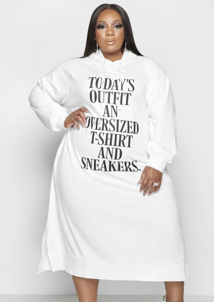 Wholesale Spring Plus Size Casual White Letter Pring Long Sleeve With 