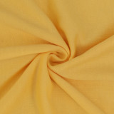 Vestido Primavera Plus Size Casual Amarelo Letter Pring Manga Longa com Capuz Midi