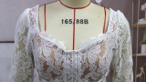 Spring Women Vintage White Embroidered Applique V-neck Long Sleeve Backless Party Dress