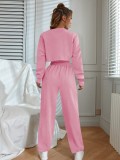 Spring Fashion Pink Vest And Long Sleeve Top And Pant 3 Piece Set