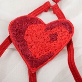 Sexy Red Cut Out Heart Bra And Panty Lingerie Set