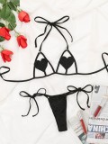 Sexy Black Cut Out Heart Bra And Panty Lingerie Set