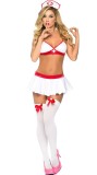 Sexy White Contrast Red Nurses Costume Set