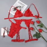 Sexy Red Lace Bra And Panty Galter Lingerie Set