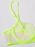 Women Green Sexy See Through Bra and Panty Sexy Underwear Valentine Lingerie