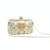 Women Elegant Evening Dinner Golden Bubble Bead With Chain Straps Handbag