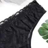 Plus Size Sexy Black Lace Bandage Bra And Panty Lingerie Set