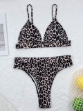 Women Sexy Leopard Print Two Piece Swimwear