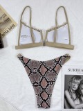 Women Sexy Print Cut Out Two Piece Swimwear
