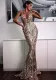 Summer Pink Sequins Straps Long Mermaid Evening Dress