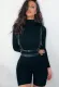 Women Spring Black Long Sleeves Basic Rompers