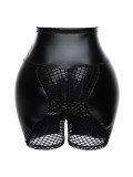 Women Black Slimmer Butt Lifter Zipper type High Waist Faux PU Leather Faja Body Shaper Shorts