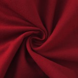 Frühling Sexy Rot U-Ausschnitt Langarm Crop Top und Minikleid Großhandel Zweiteiler Sets