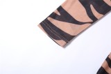 Spring Sexy Stripe Print Durchsichtiger Langarm-Overall