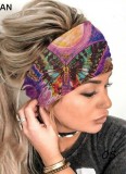 Damen Elastischer Schmetterling Sport Breiter Kopfbedeckung Schweißabsorbierendes Stirnband