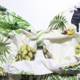 Damen Sommer Bedrucktes Strap Crop Top und Hohe Taille Weite Hosen Zweiteiliges Set