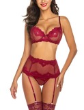 Sexy Red Lace Bra And Panty Galter Lingerie Set