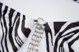 Frauen Sexy Zebra Print Kette Zweiteilige Bademode