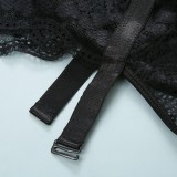 Sexy schwarze Spitze ausgeschnittene Bodysuit Dessous