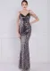 Women Summer Black Romantic Strap Sleeveless Sequined Mermaid Evening Dress
