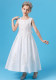 Kids Girl Summer White Sleeveless Beaded Formal Party Long Princess Dress