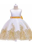 Kinder Mädchen Sommer Weiß Formale Party Luxus Blume Flauschige Große Schleife Ärmellose Prinzessin Tutu Abendkleid
