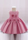 Kids Girl Summer Dark Pink Sleeveless Flower Fluffy Tutu Formal Party Princess Dress