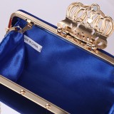 Elegant Fashion Lady Blue Rhinestone Chain Dinner Handbag