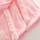 Girl Winter Pink Cute Rabbit Ear Long Sleeve Flannel Bathrobe