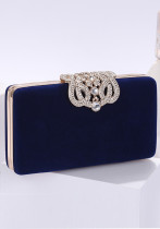 Elegante Fashion Lady Blue Strass Chain Dinner Handtasche