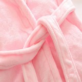 Roupão de banho de flanela de inverno rosa fofo orelha de coelho manga longa