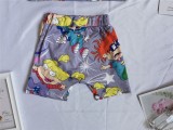 Conjunto de dos piezas de manga corta y pantalones cortos con cuello redondo y estampado de dibujos animados de Boy Summer All Over